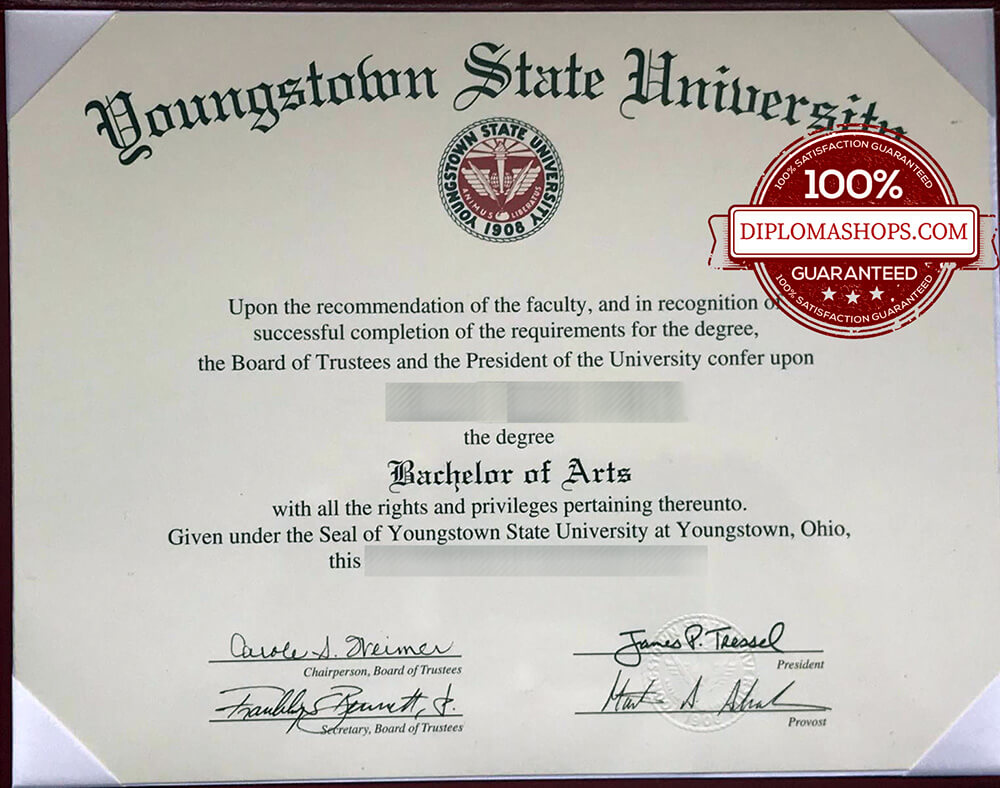 Youngstown State University diploma Youngstown State University diploma