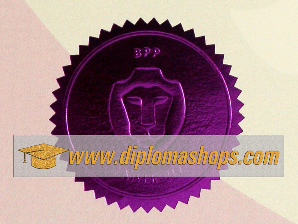 BPP University Real Emblem and Fake BPP University Degree Certificate