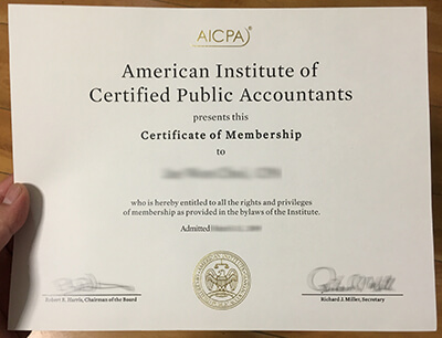 fake AICPA Certificate