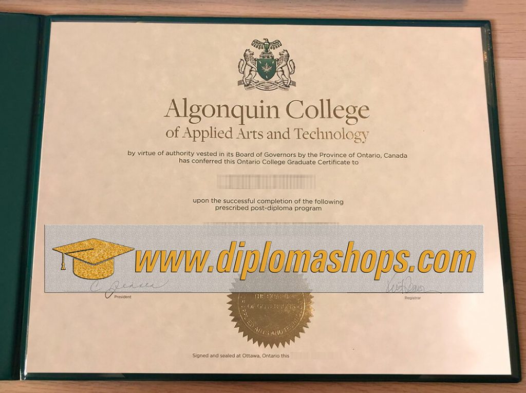 fake Algonquin College diploma