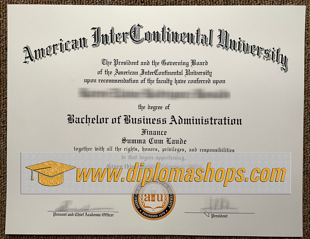 fake American InterContinental University diploma certificate