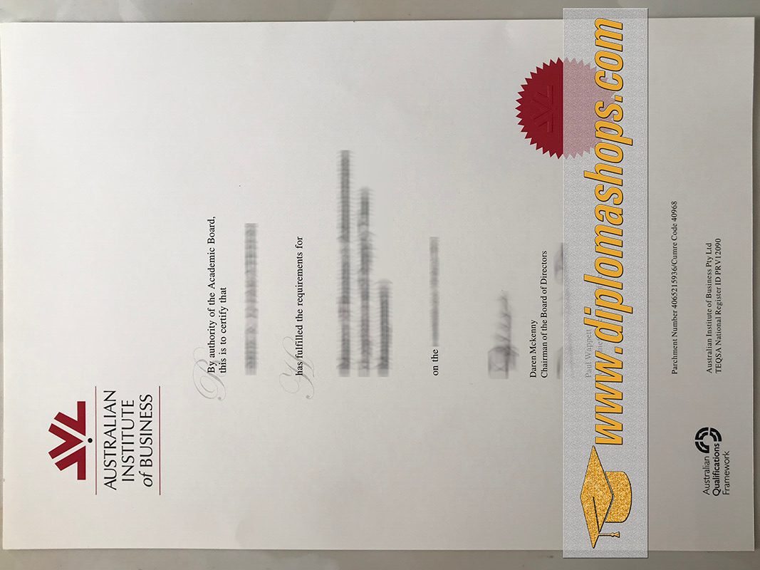 fake Australian Institute of Business diploma