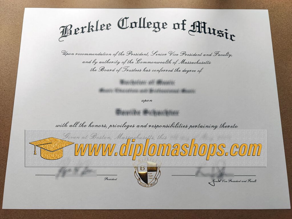 fake Berklee College of Music diploma