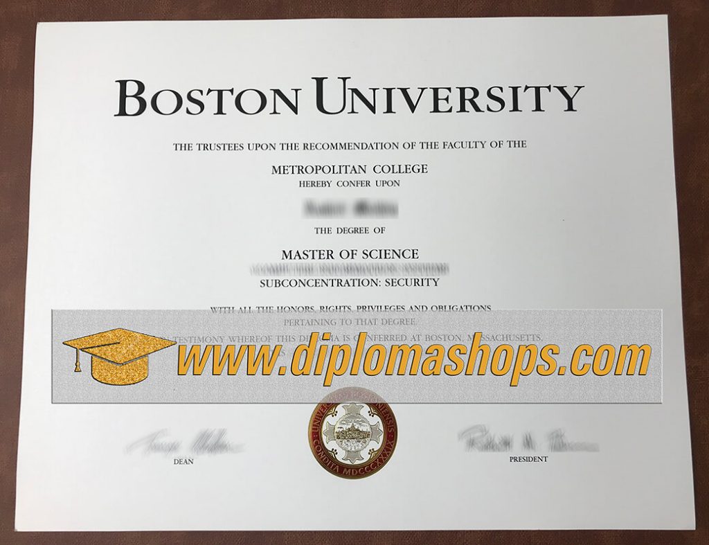 fake Boston University Diploma