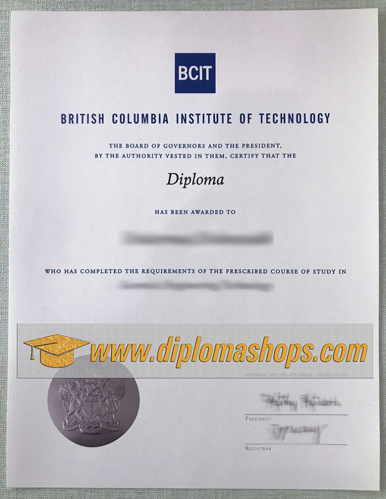 fake British Columbia Institute of Technology diploma