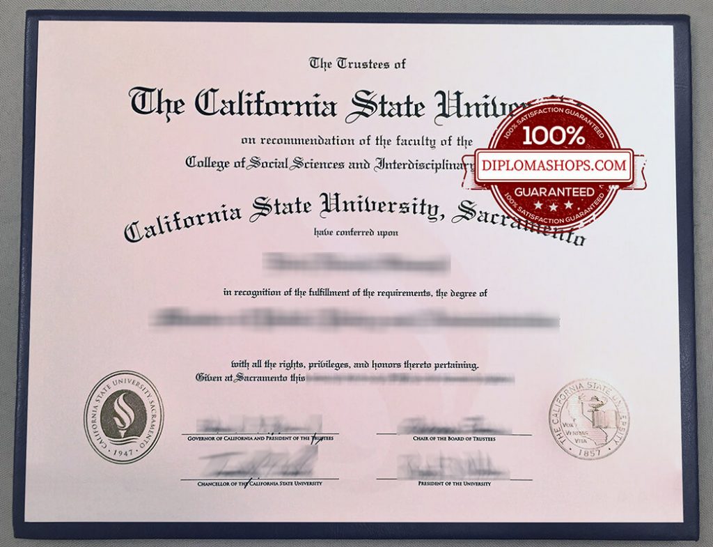 fake California State University Sacramento diploma