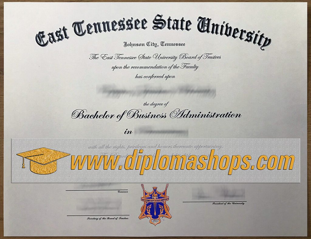 fake East Tennessee State University diploma