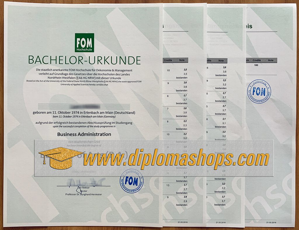 fake FOM Hochschule diploma