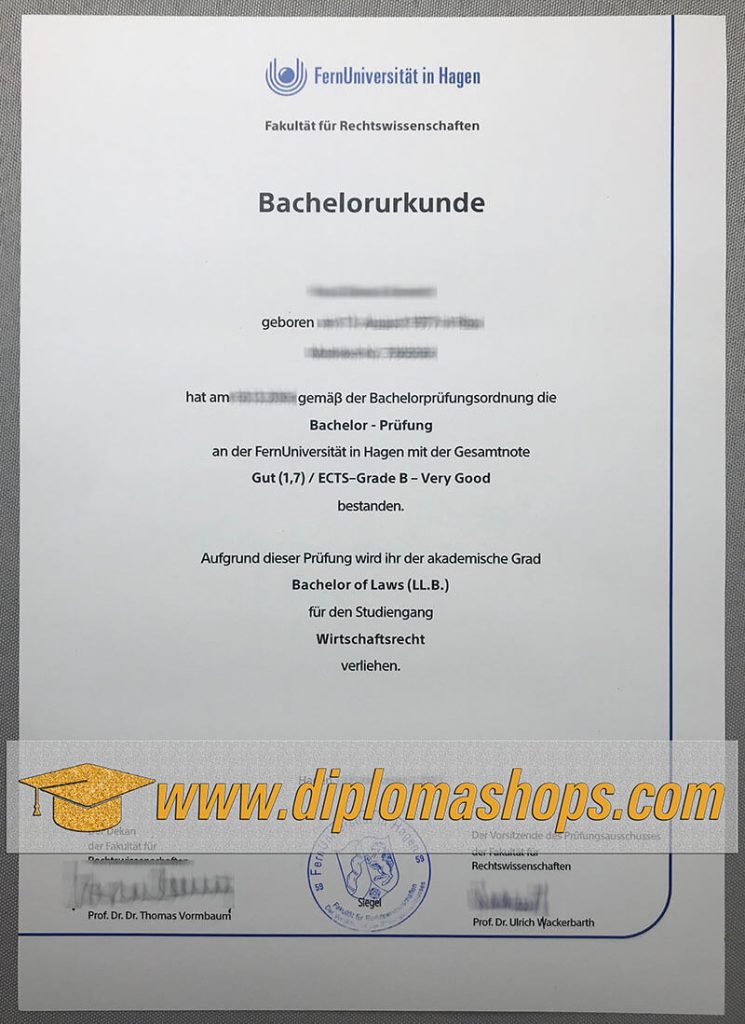 fake Fernuniversität in Hagen diploma