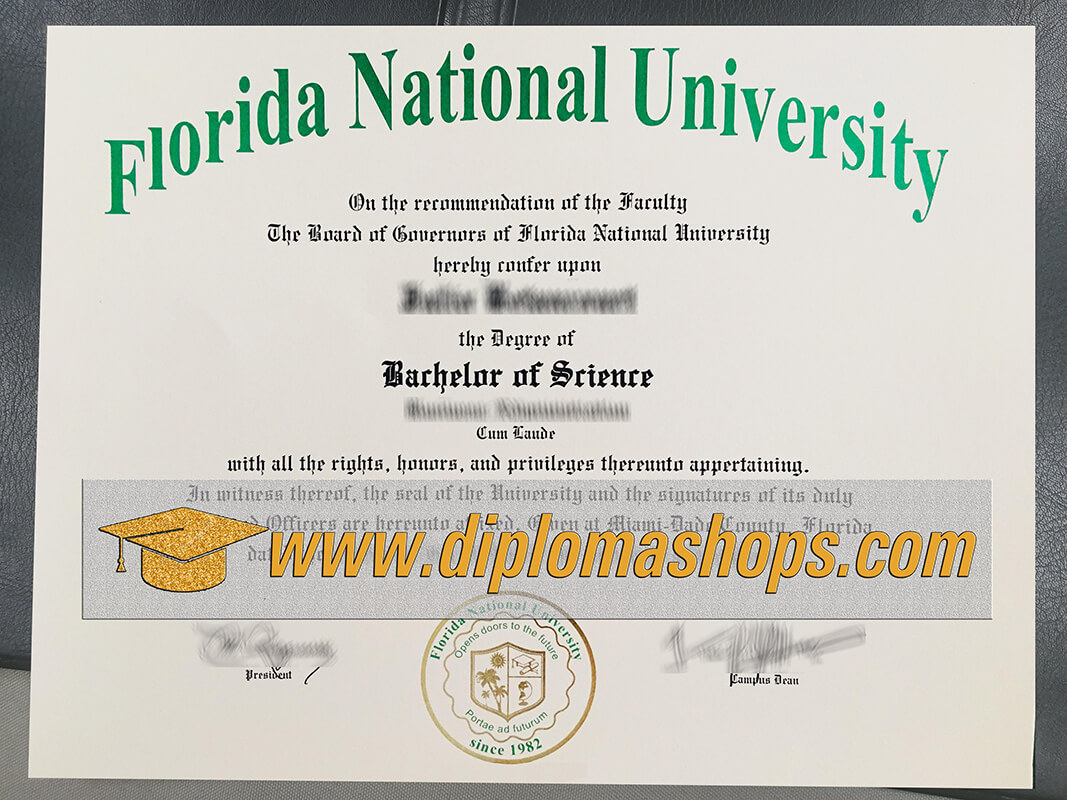 fake Florida National University diploma