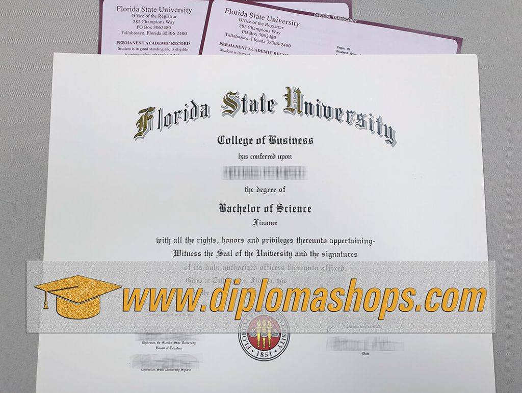 fake Florida State University diploma certificate