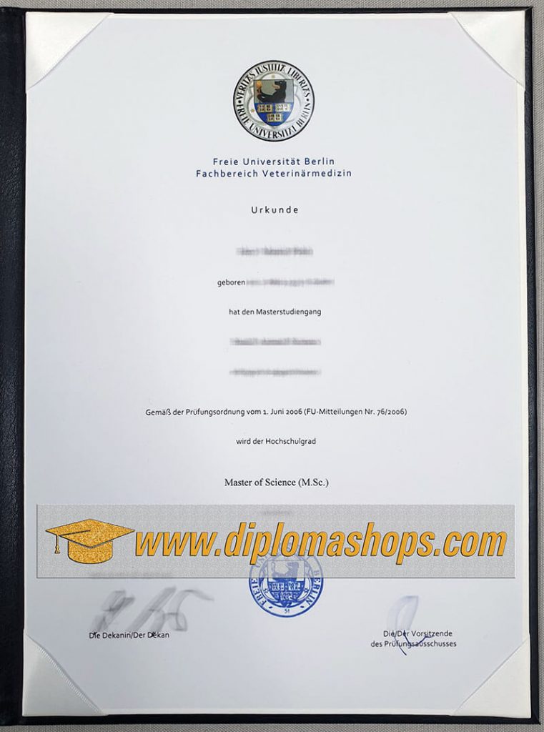 fake Freie Universität Berlin diploma