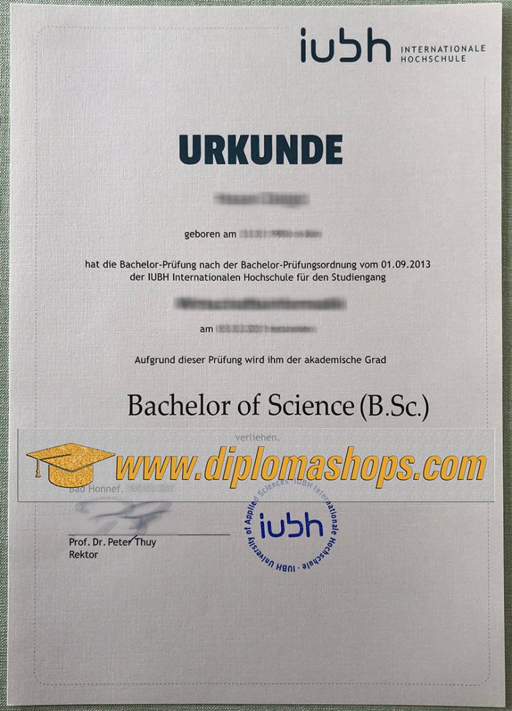 fake IUBH diploma certificate