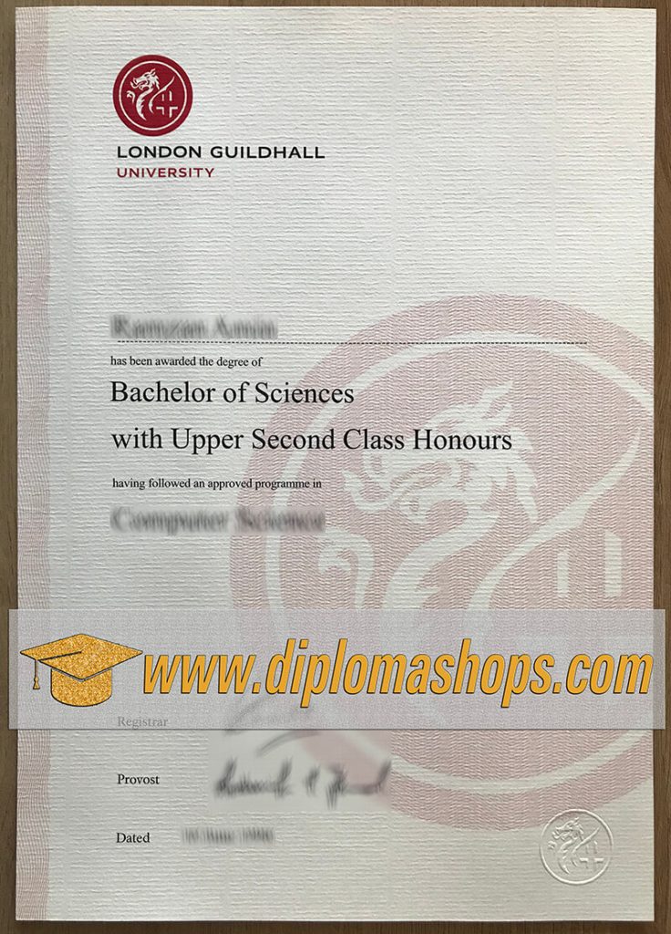 fake London Guildhall University degree