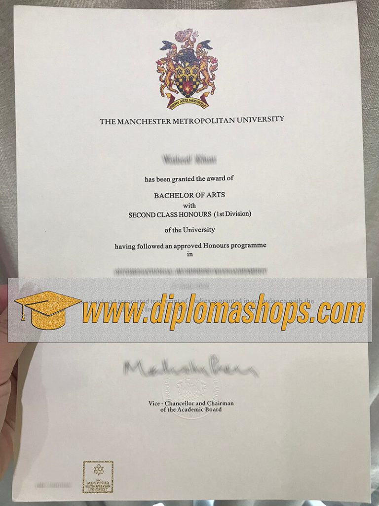 fake Manchester Metropolitan University degree