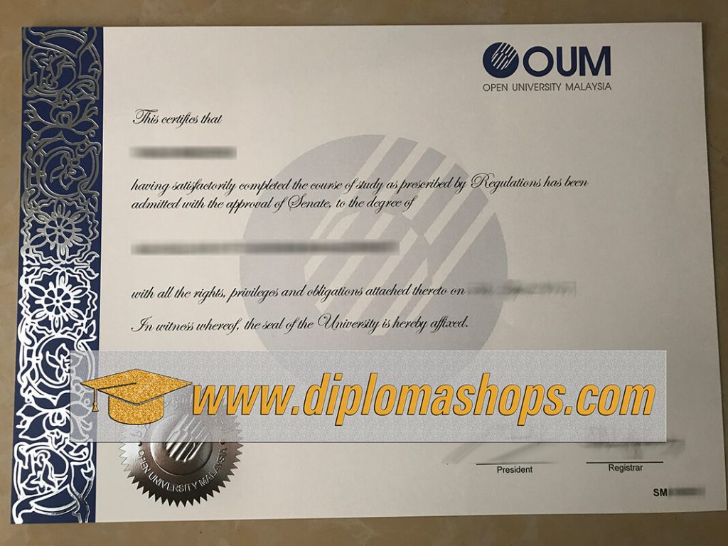 fake Open University Malaysia diploma certificate