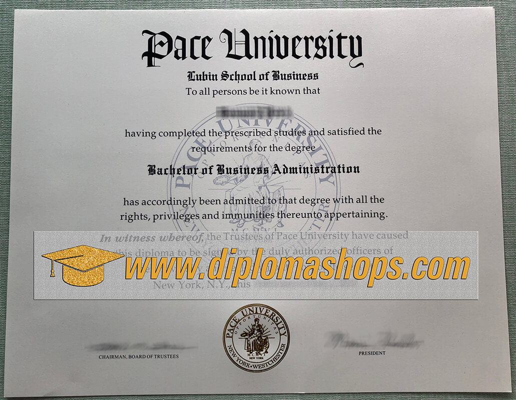 fake Pace University diploma certificate