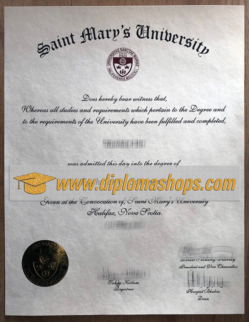 fake Saint Mary's University diploma