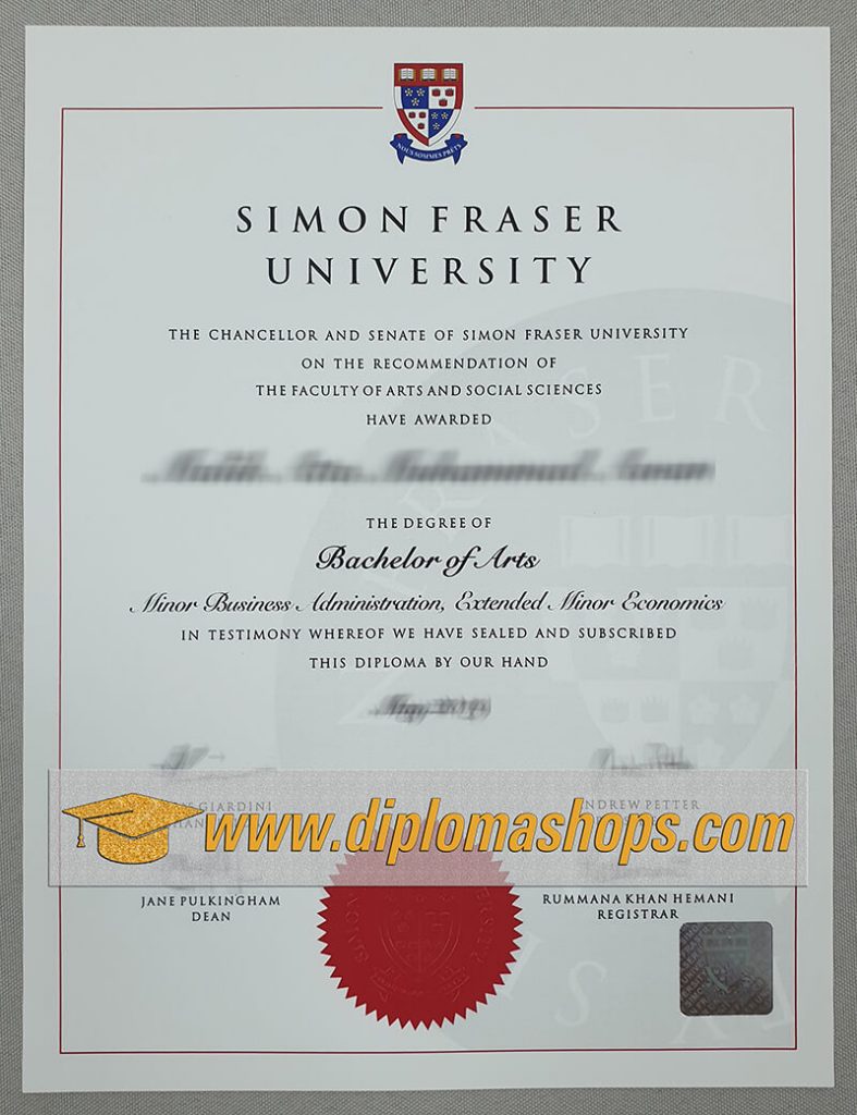 fake Simon Fraser University diploma