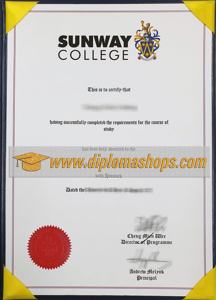fake Sunway University diploma certificate