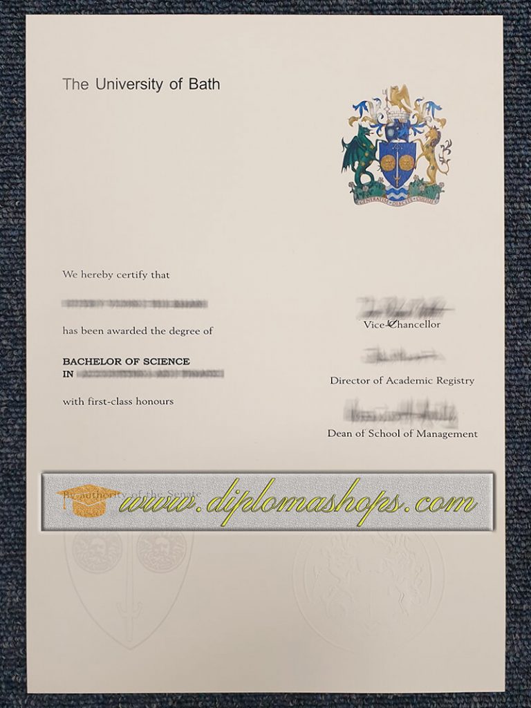 fake University of Bath certificate
