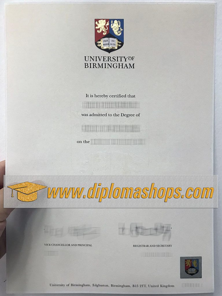 fake University of Birmingham degree