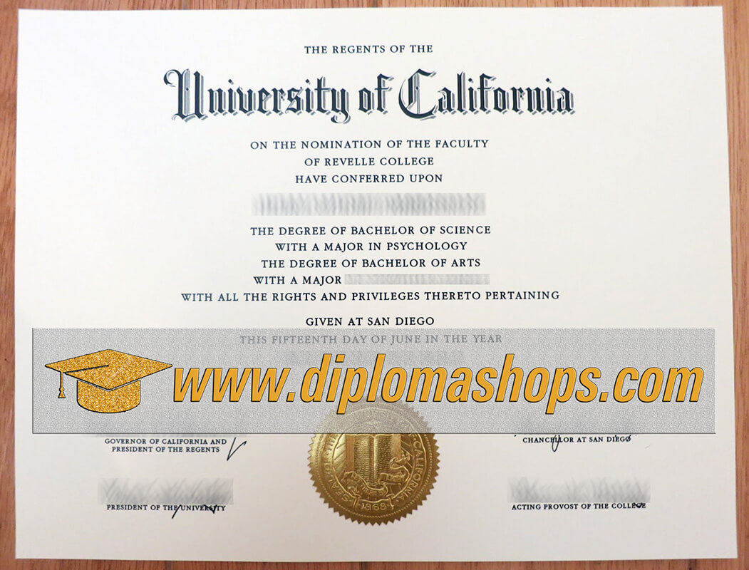 fake University of California San Diego diploma