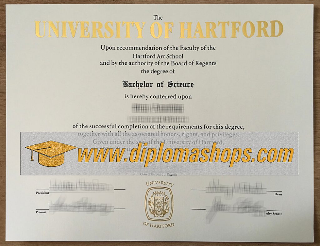fake University of Hartford diploma