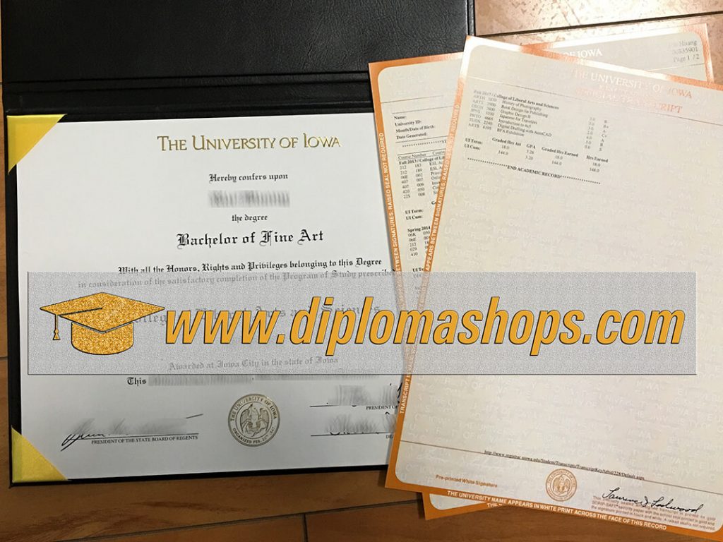fake University of Iowa diploma