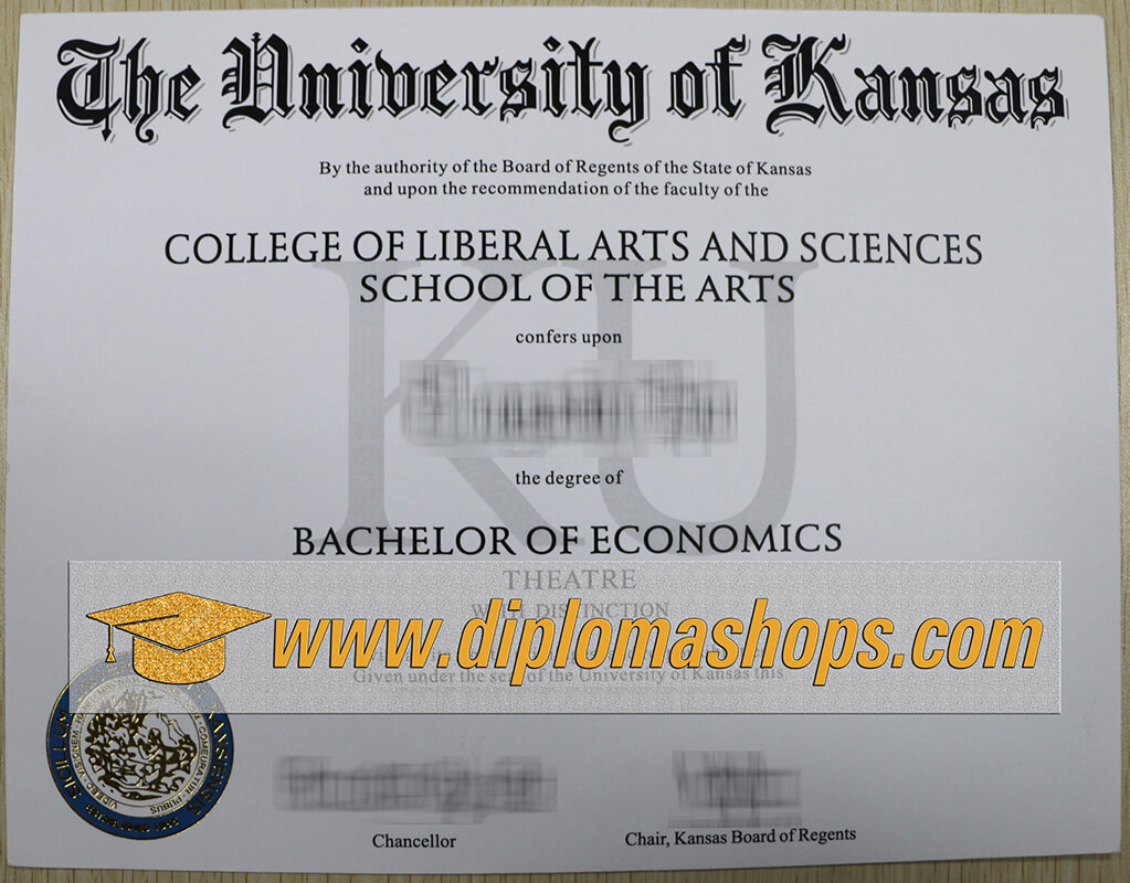 fake University of Kansas diploma certificate