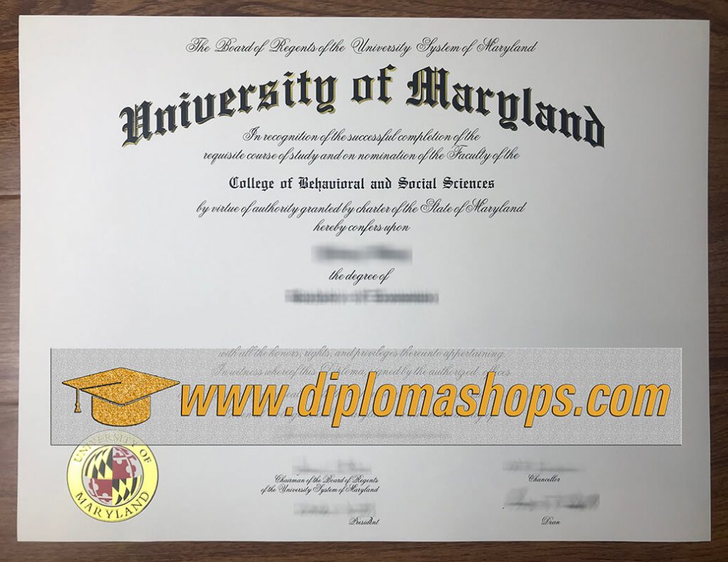fake University of Maryland diploma