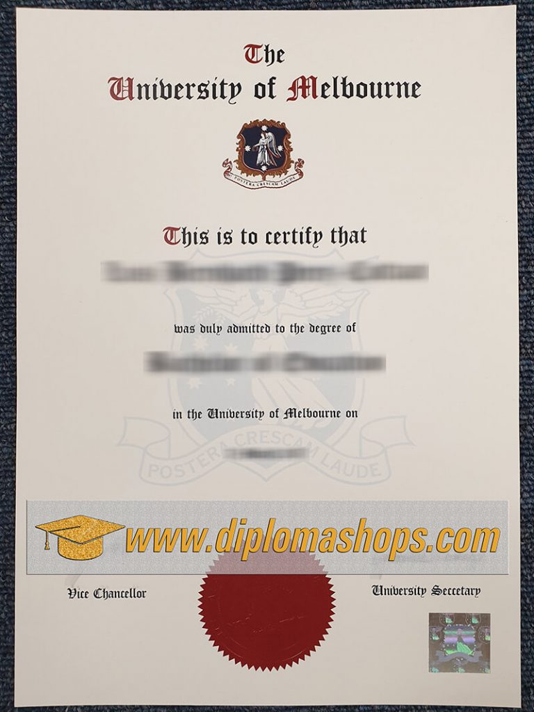 fake University of Melbourne diploma