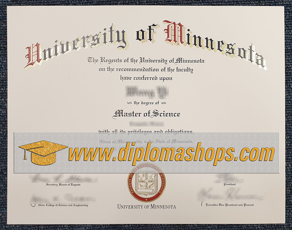 fake University of Minnesota System diploma