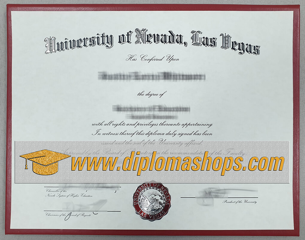 fake University of Nevada Las Vegas diploma