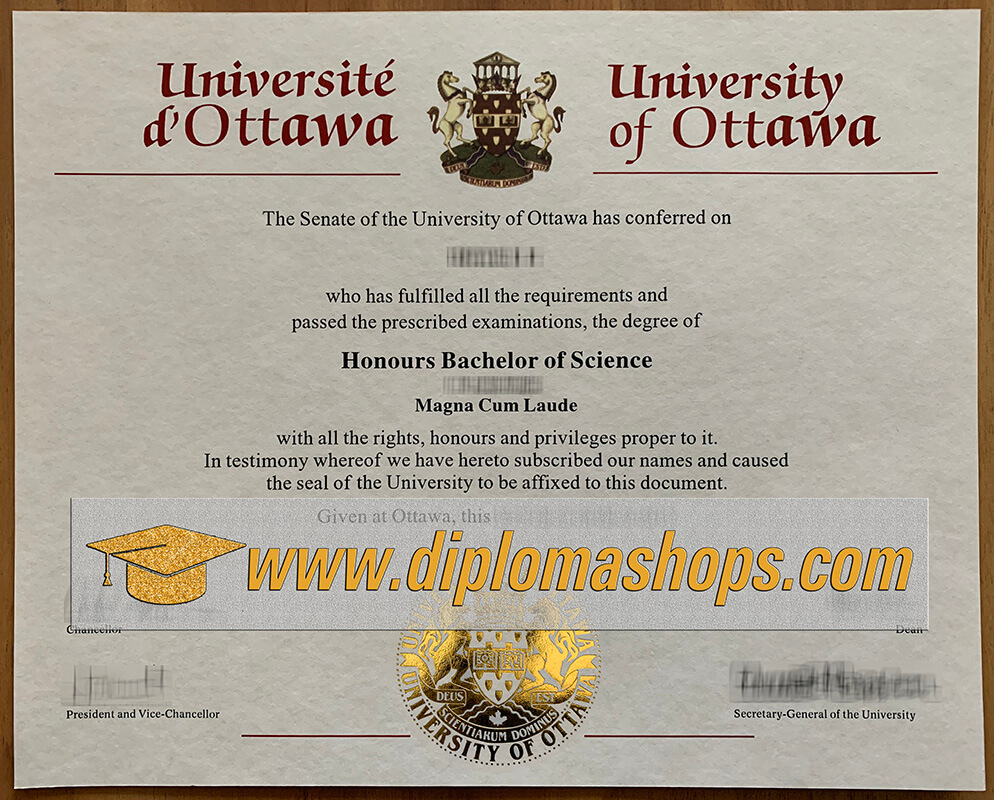 fake University of Ottawa diploma