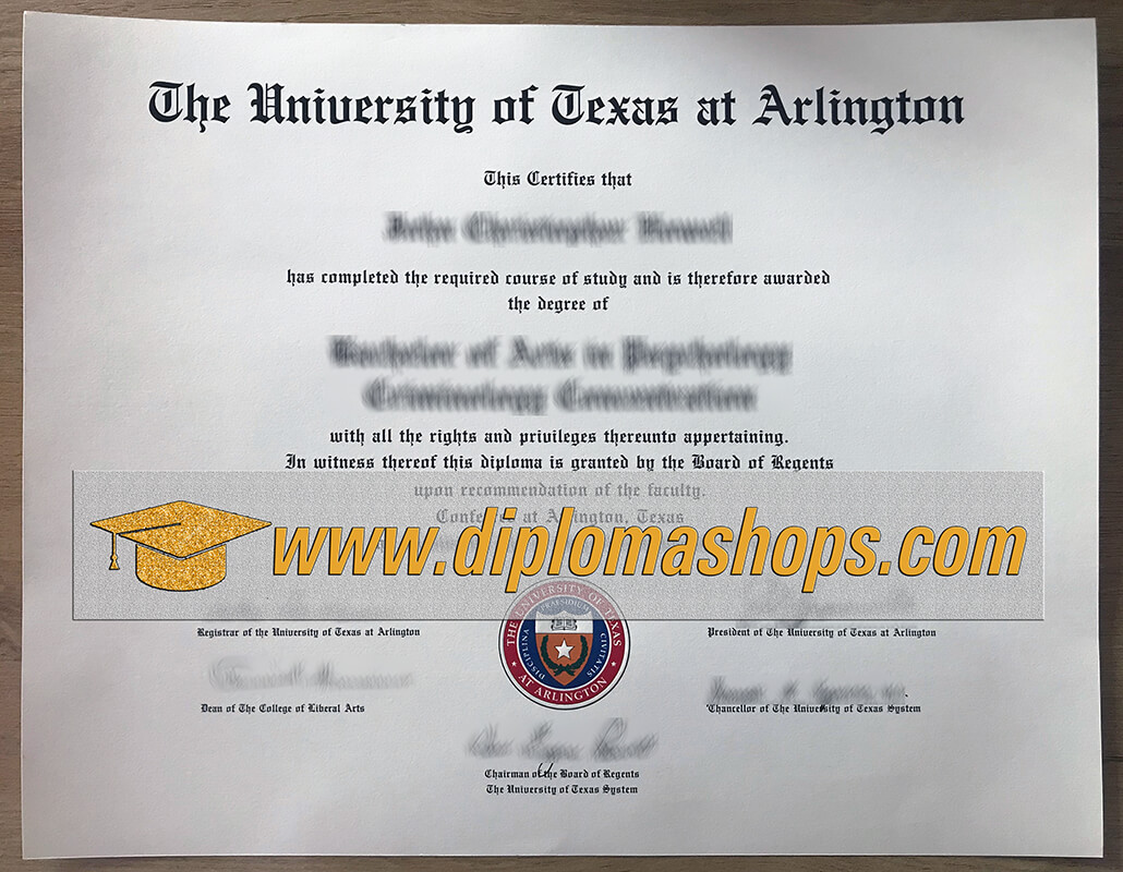 fake University of Texas at Arlington diploma