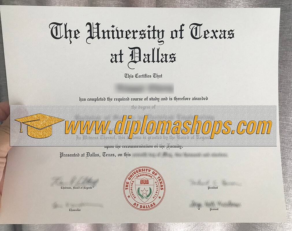 fake University of Texas at Dallas diploma