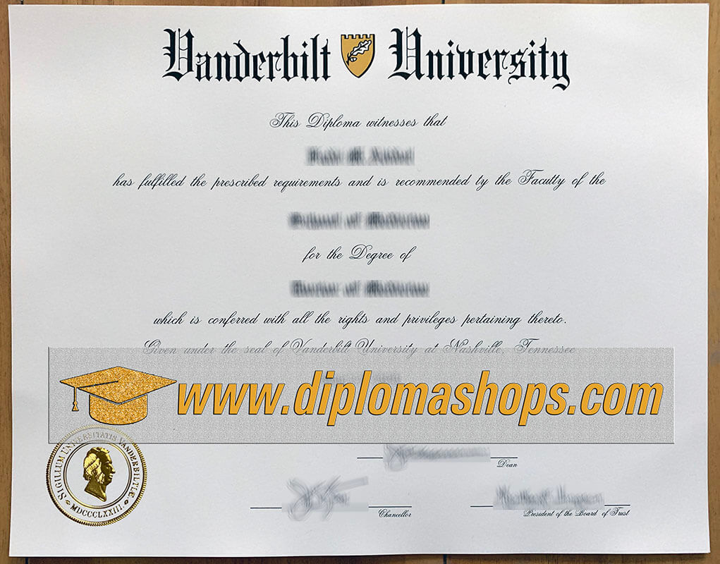 fake Vanderbilt University diploma