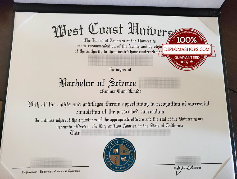 fake West Coast University diploma