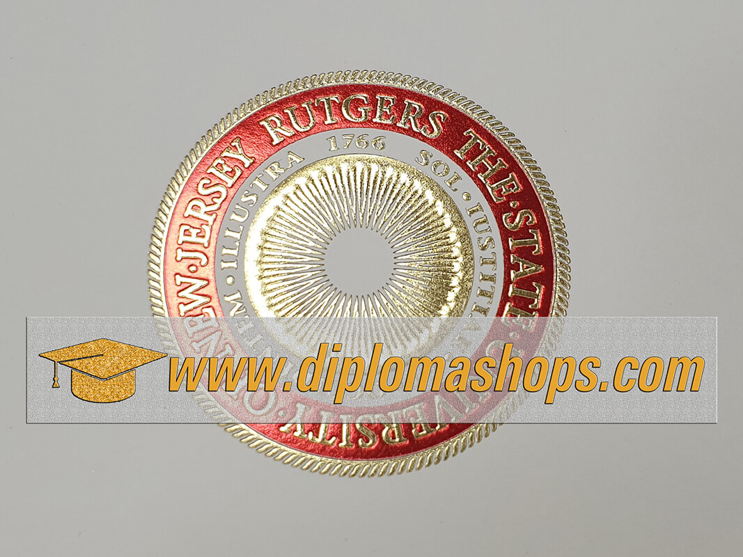 Real Rutgers University emblem and fake diploma