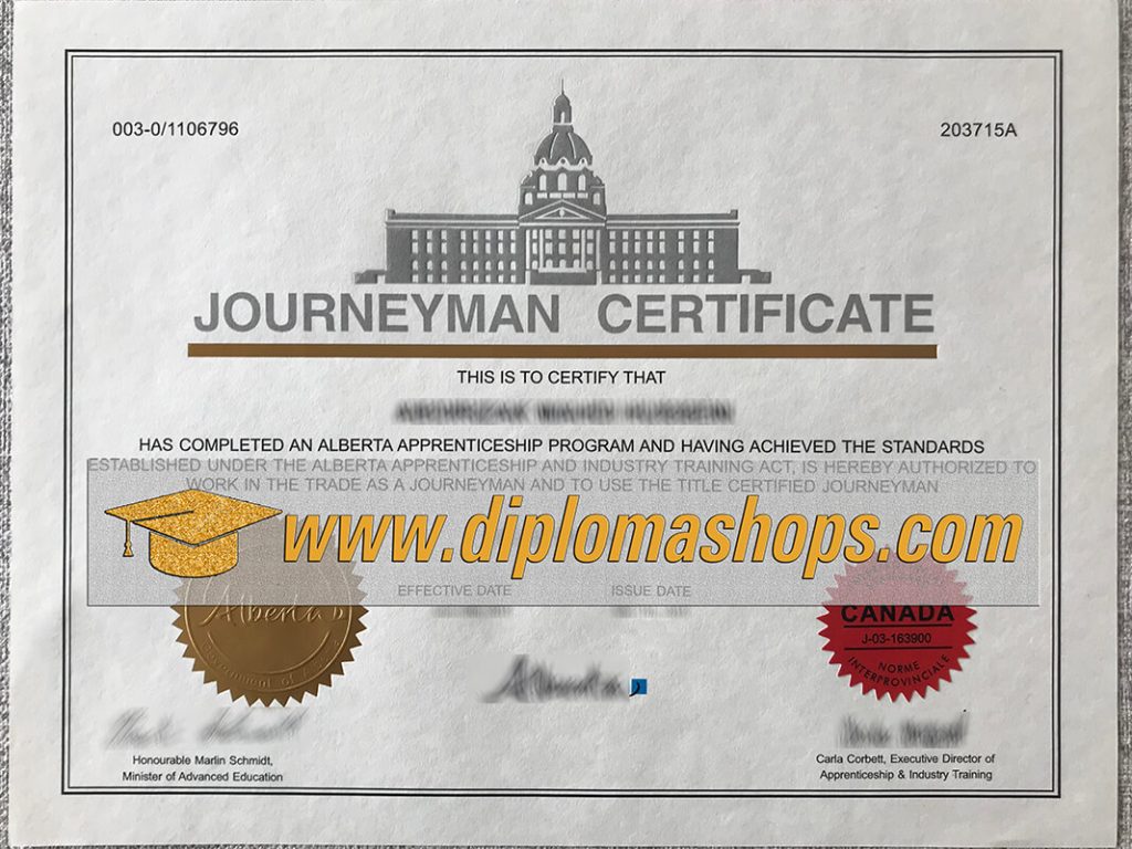 How to Buy Alberta Journeyman Fake Certificate?