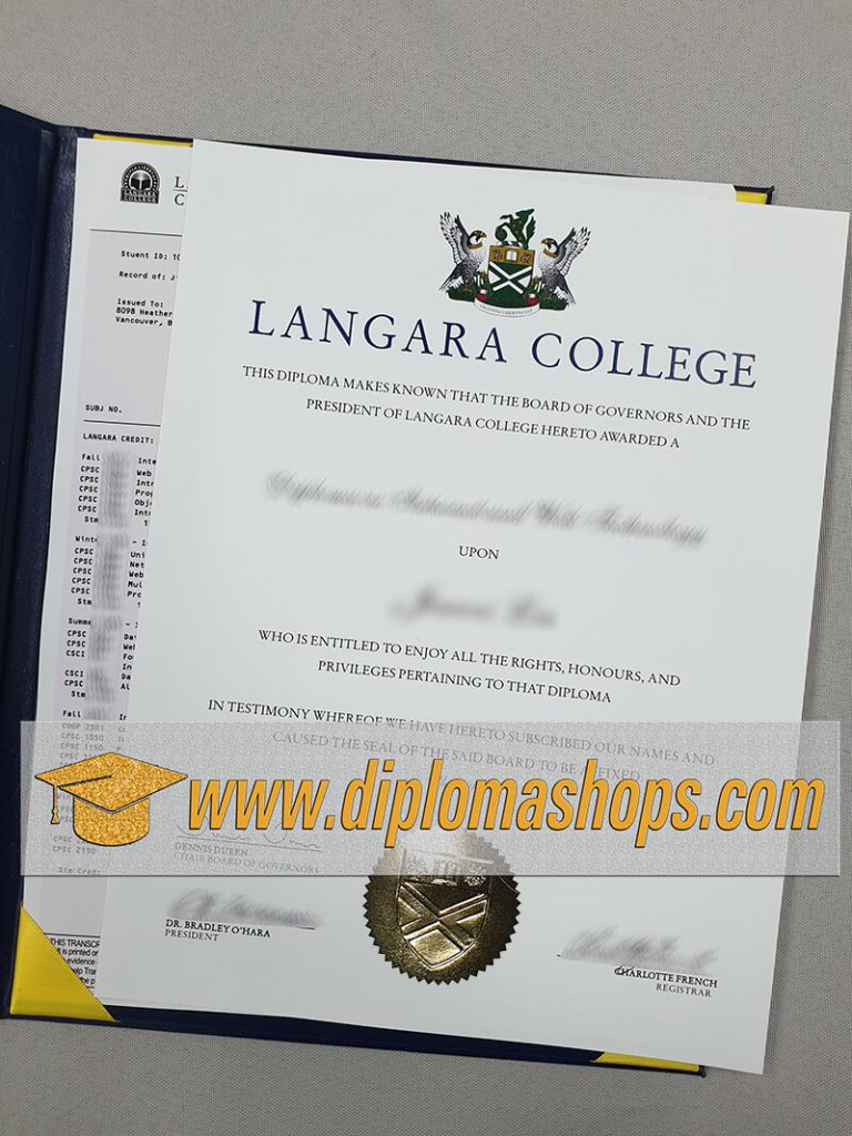 Langara College diploma certificate Langara College diploma certificate