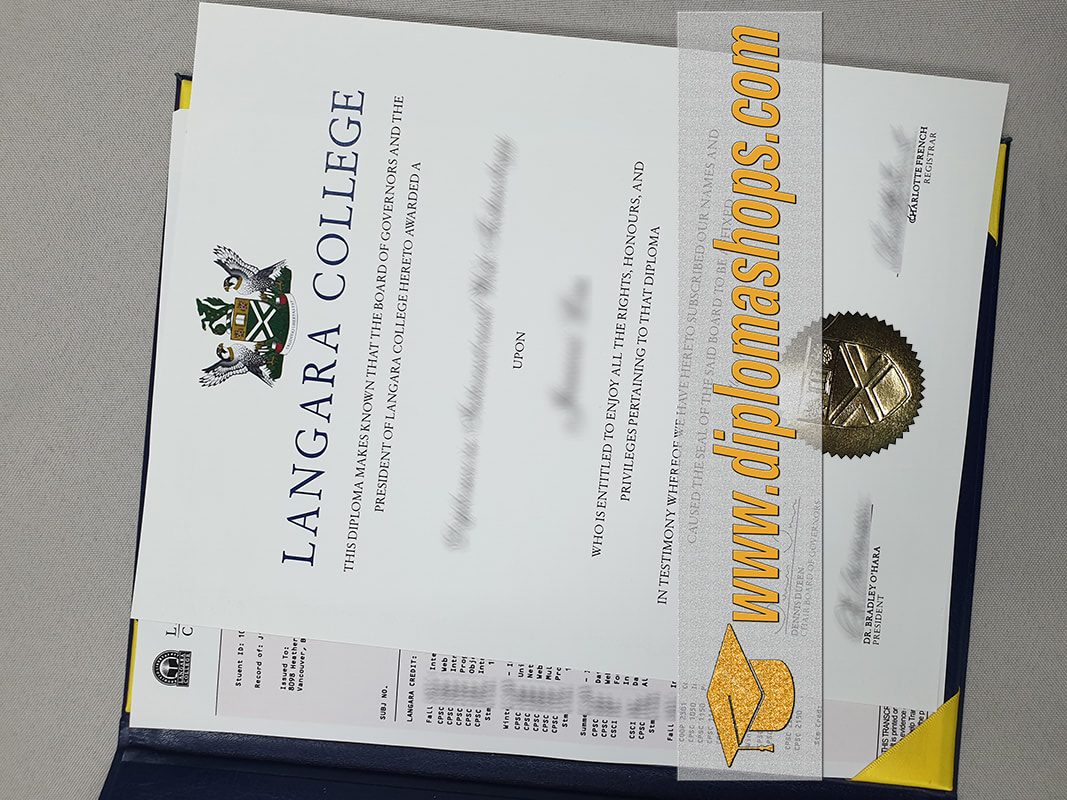 Langara College diploma certificate