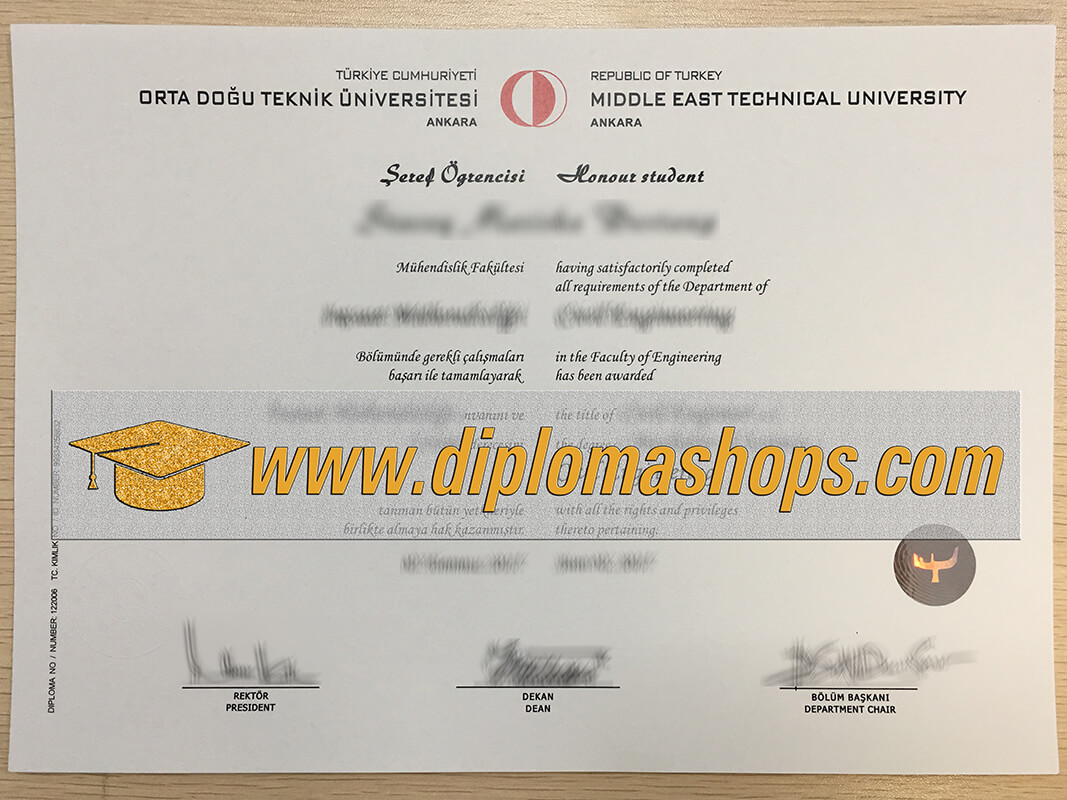 Middle East Technical University diploma