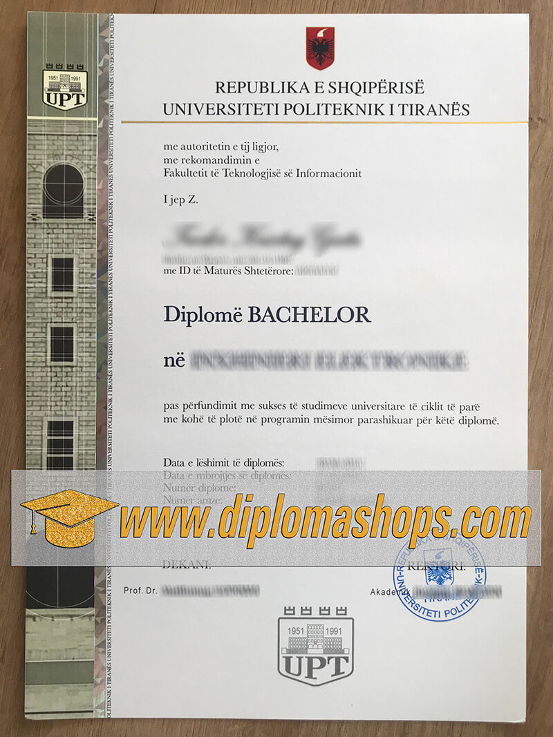Polytechnic University of Tirana fake diploma