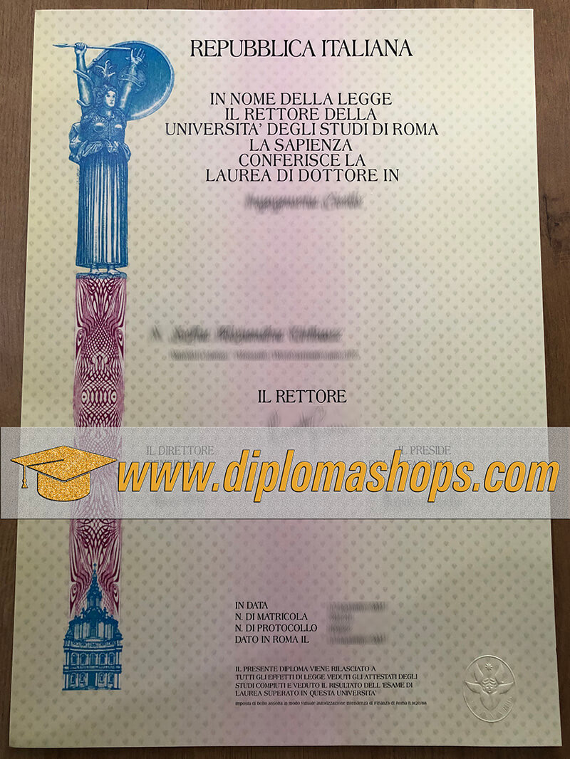 Sapienza University of Rome diploma