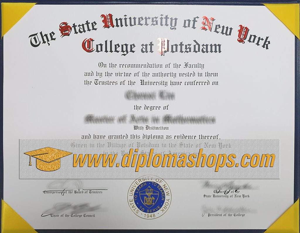 State University of New York college at Potsdam diploma State University of New York college at Potsdam diploma