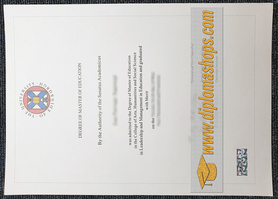 The University of Edinburgh degree certificate