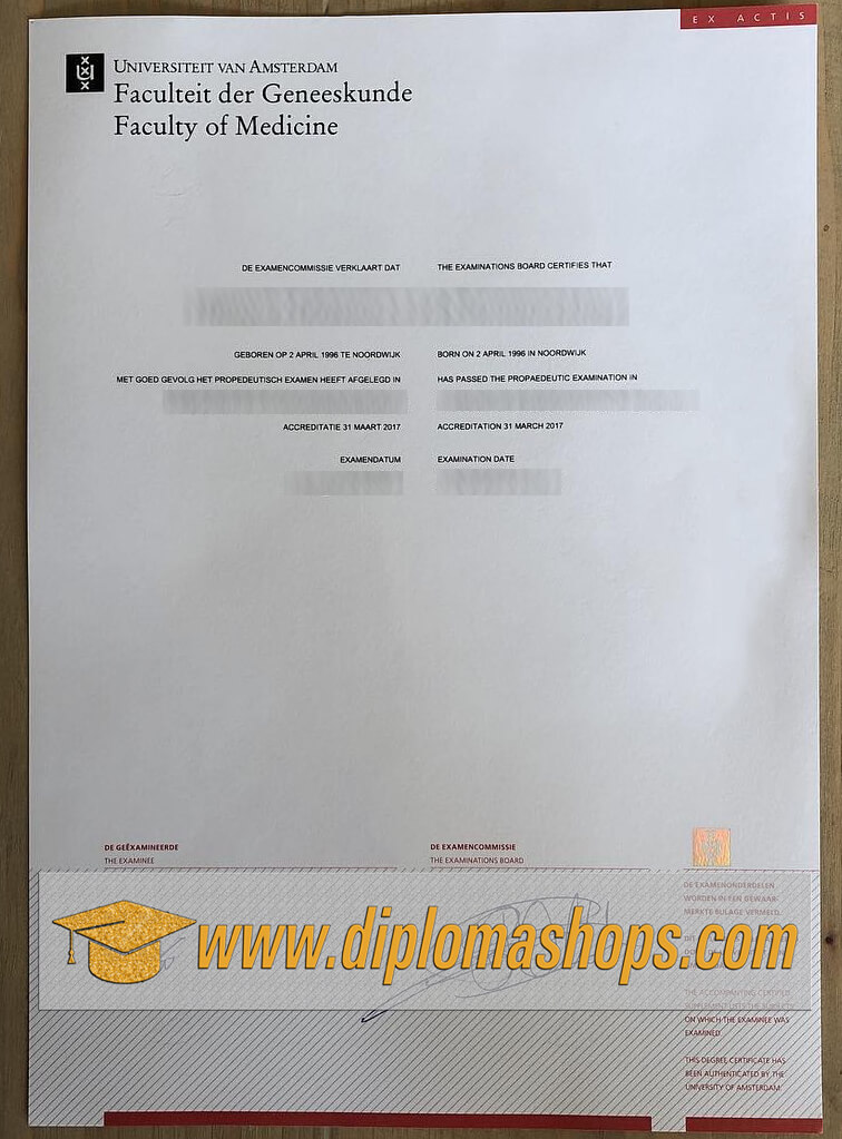University of Amsterdam diploma University of Amsterdam diploma