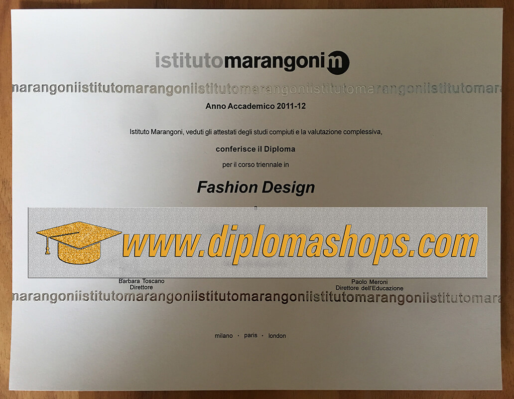 fake Istituto Marangoni diploma